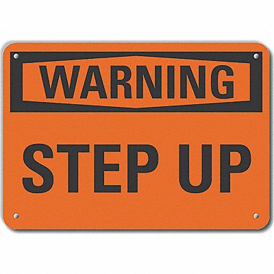 Alum Steps Warning Sign 10x14in Alum