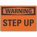 Steps Warning Rflct Label 5 in x 7 in