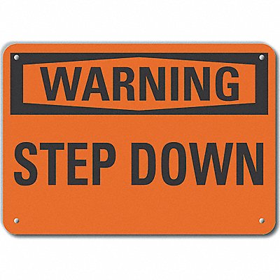 Plastic Steps Warn Sign 10x14in Plastic