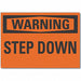 Steps Warning Rflct Label 5 in x 7 in