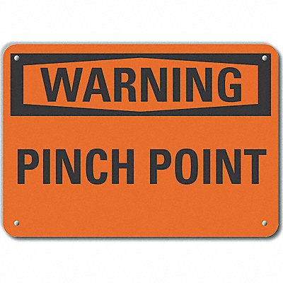 Pinch Point Warn Sign 10x14in Plastic