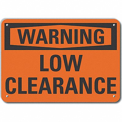 Alum Low Clearance Warning Sign 7x10in