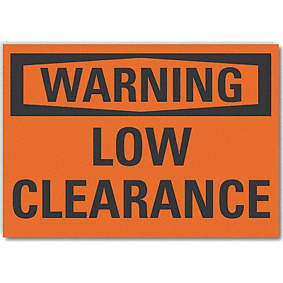 Low Clearance Warning Rflct Lbl 10x14in