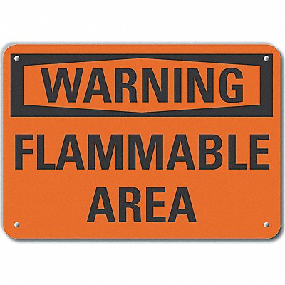 Alum Flammable Area Warning Sign 7x10in