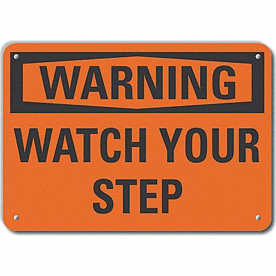 Alum Steps Warning Sign 7x10in Alum