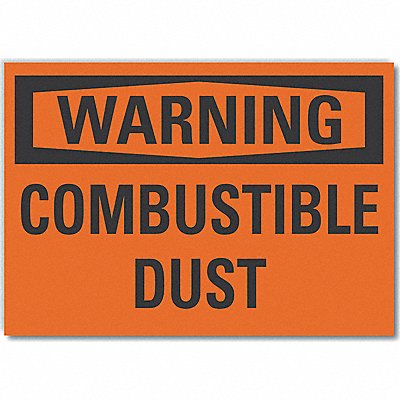 Combust Dust Warning Lbl 3.5x5in Polyest