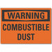Combust Dust Warning Rflct Lbl 10x14in