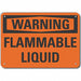 Plstc Flammable Liquid Warn Sign 10x14in
