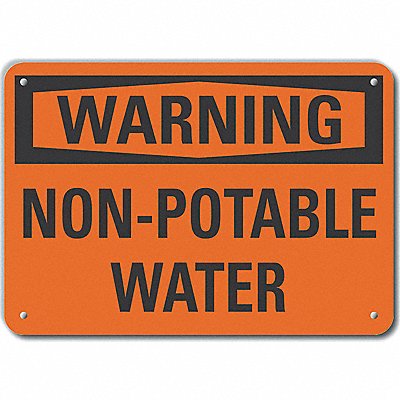 Alum Potable Water Warning Sign 10x14in