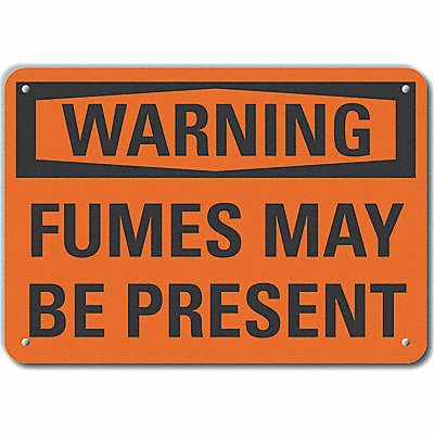 Plastic Fumes Warn Sign 10x14in Plastic