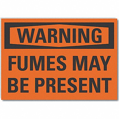 Fumes Warning Rflct Label 10inx14in