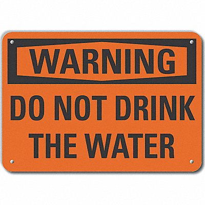 Alum Potable Water Warning Sign 10x14in