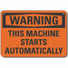 Alum Machine Operation Warn Sign 7x10in