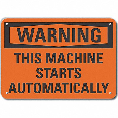 Rflct Mach Operation Warn Sign 10x14in