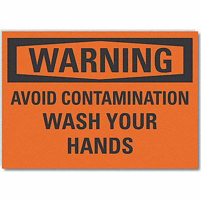 Wash Hands Warning Lbl 3 1/2x5in Polyes