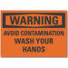 Wash Hands Warning Lbl 7x10in Polyester