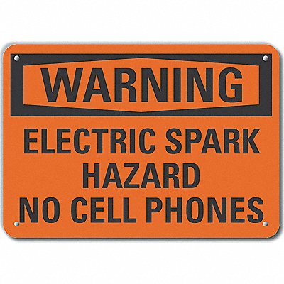 Aluminum No Phones Warning Sign 10x14in