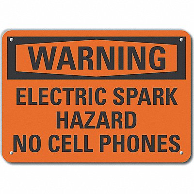 Plastic No Phones Warning Sign 10x14in