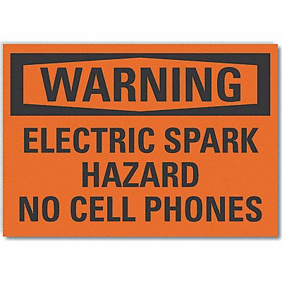 No Phones Warning Lbl 10x14in Polyester