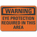Plastic Eye Warning Sign 7x10in Plastic