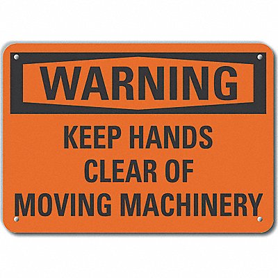 Plstc Keep Hands Clear Warn Sign 10x14in