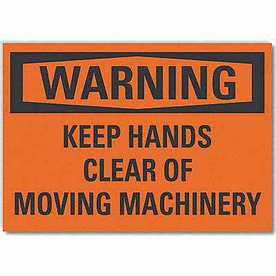 Keep Hands Clear Warn Rflct Lbl 10x14in