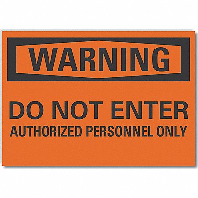 Auth Personnel Warning Rflctv Lbl 5x7in