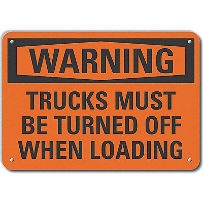 Rflctv Loading Unload Warn Sign 10x14in