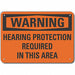 Alum Hearing Warning Sign 7x10in Alum