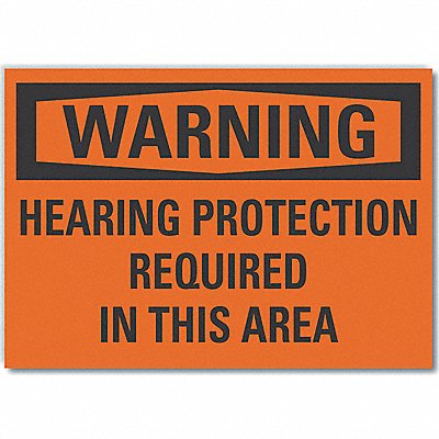 Hearing Warning Lbl 7inx10in Polyester