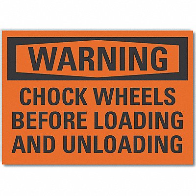 Chock Wheels Warning Rflctv Labl 5inx7in