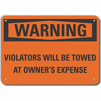 Rflct No Parking Warn Sign 7x10in Alum