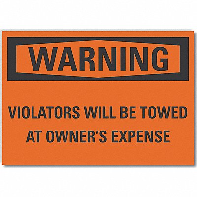 No Parking Warning Lbl 10x14in Polyest
