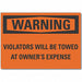 No Parking Warning Rflct Label 3.5x5in