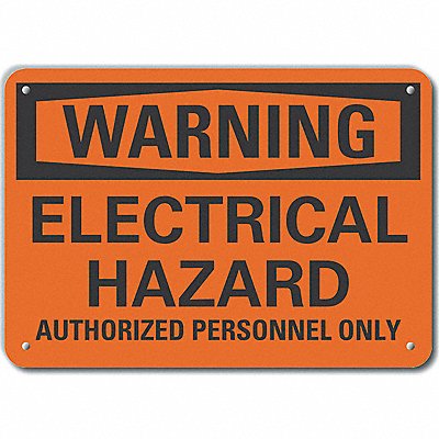 Rflct Elec Hzrd Warn Sign 10x14in Alum