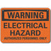Rflct Elec Hzrd Warn Sign 7x10in Alum
