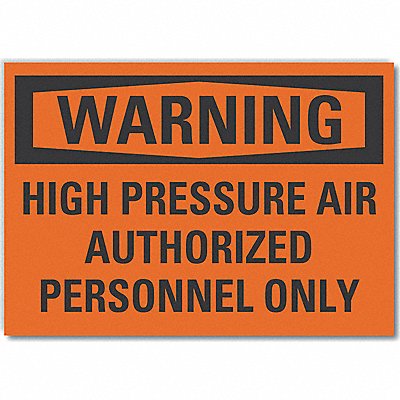 High Pressure Warning Rflct Lbl 5inx7in