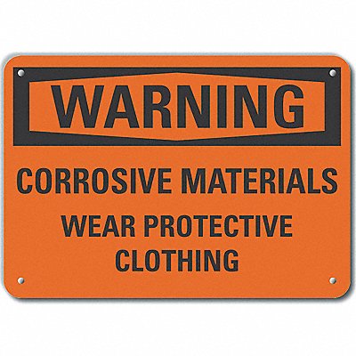 Rflct Corrosive Mtrl Warn Sign 7x10in