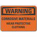 Rflct Corrosive Mtrl Warn Sign 7x10in