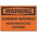 Corrosive Mtrl Warn Lbl 10x14in Polyest