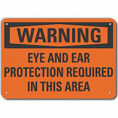 Alum Eye Ear Warning Sign 7x10in Alum