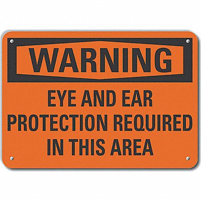 Rflctv Eye Ear Warning Sign 10x14in Alum