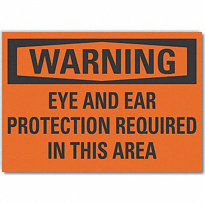 Eye  Ear Warning Rflct Lbl 7inx10in