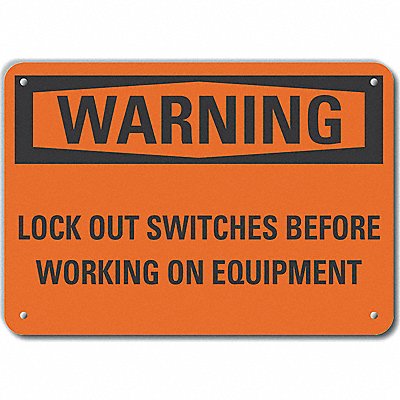 Alum Lockout Tagout Warning Sign 7x10in