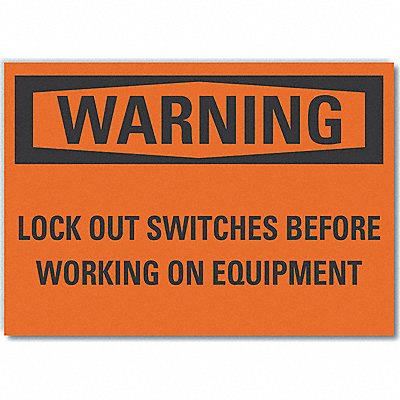 Lockout Tagout Warn Rflct Lbl 10x14in