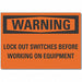 Lockout Tagout Warn Lbl 3.5x5in Polyest