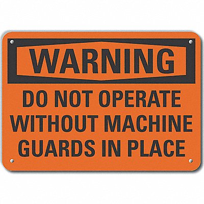 Alum Machine Guards Warning Sign 10x14in