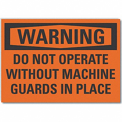 Warning Sign 10in x 14in Non-PVC Polymer