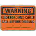 Rflct Underground Cable Warn Sign 7x10in
