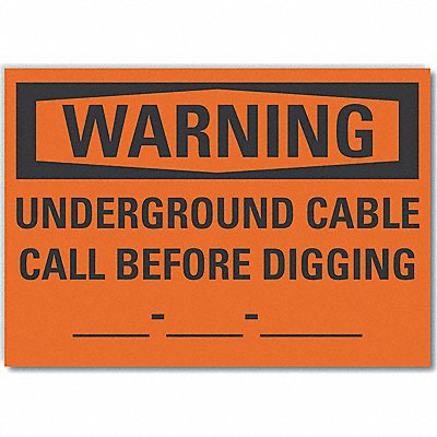 Underground Cable Warning Lbl 5x7in